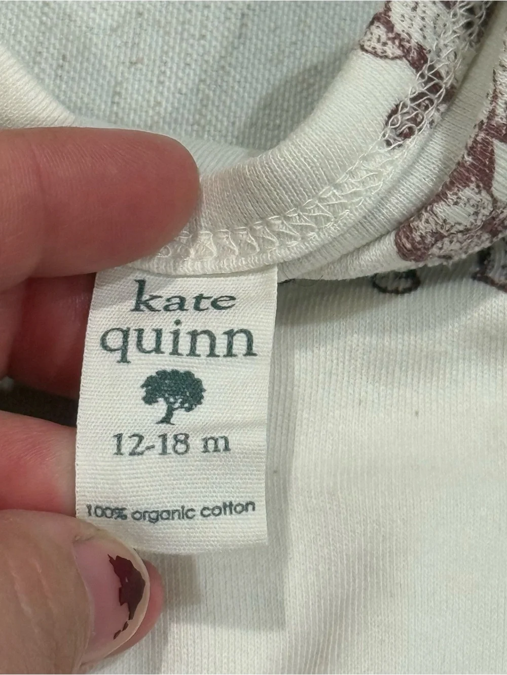 kate quinn Cream Burgundy Mauve Skirted Bodysuit Dress 12-18m Organic Cotto